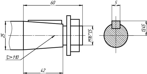Ч2-80-160 входной вал конический с наружней резьбой.jpg